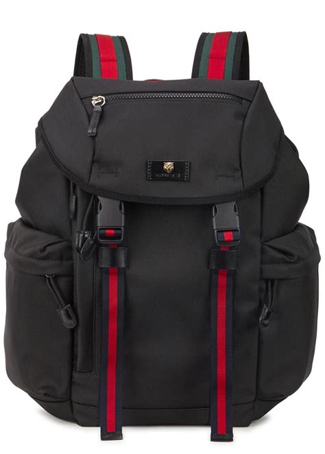 gucci canvas backpack black|gucci backpack for men.